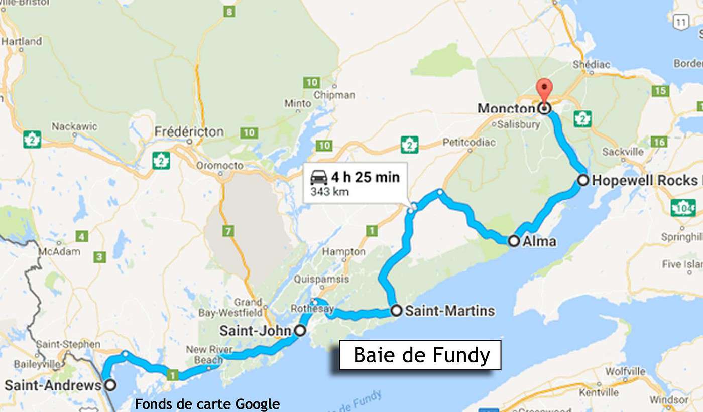 Tour du NouveauBrunswick de voyage > Canada (sauf le Québec