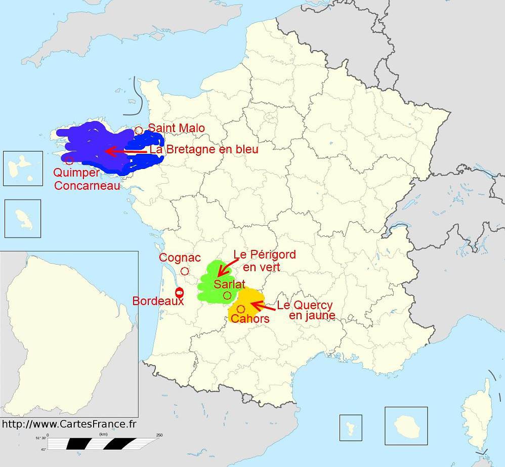 Circuit côté nordouest de la France jusqu