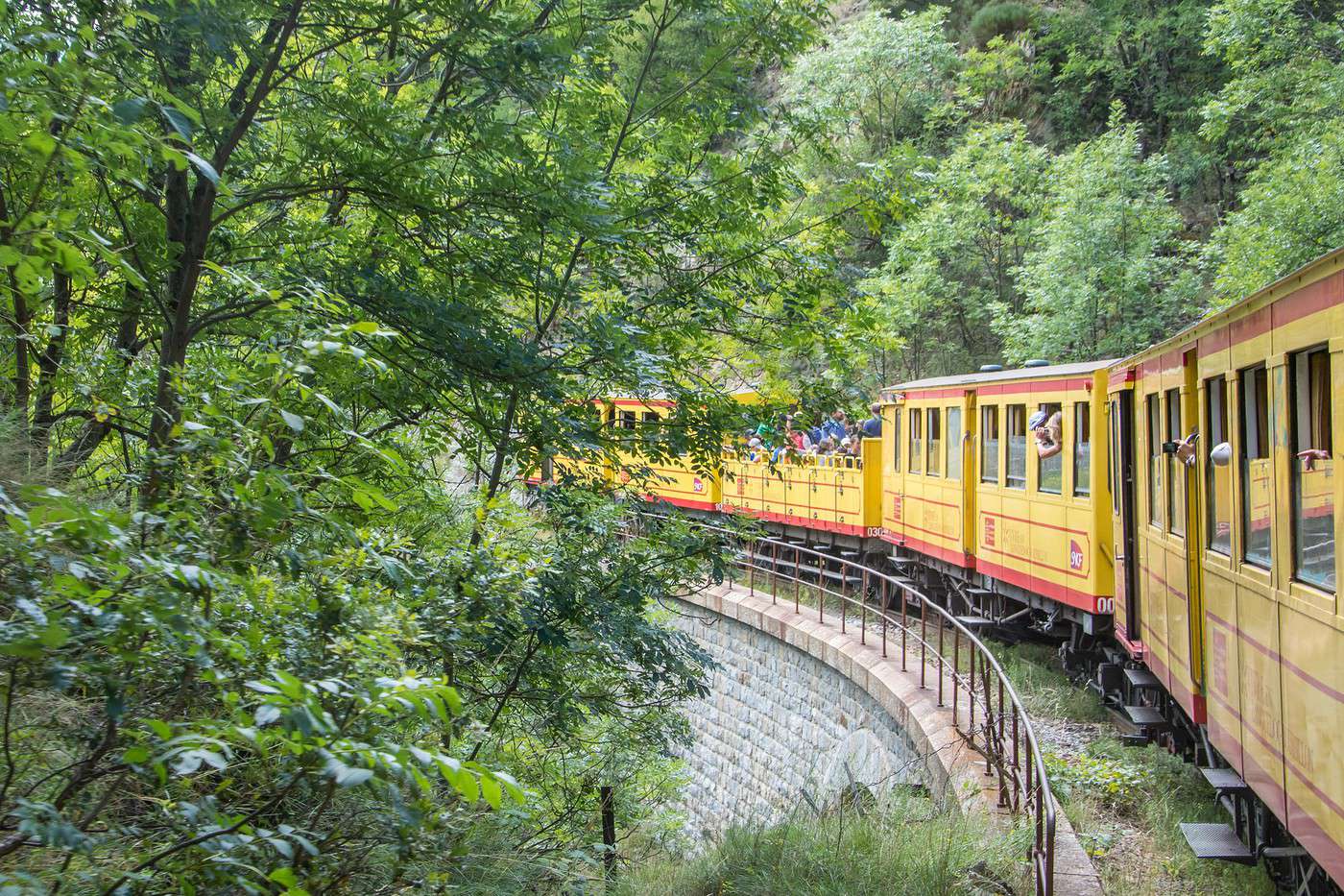 Train Jaune, Mont-Louis, Pyrénées-Orientales, France Train Jaune, Mont-Louis, Pyrénées-Orientales, France