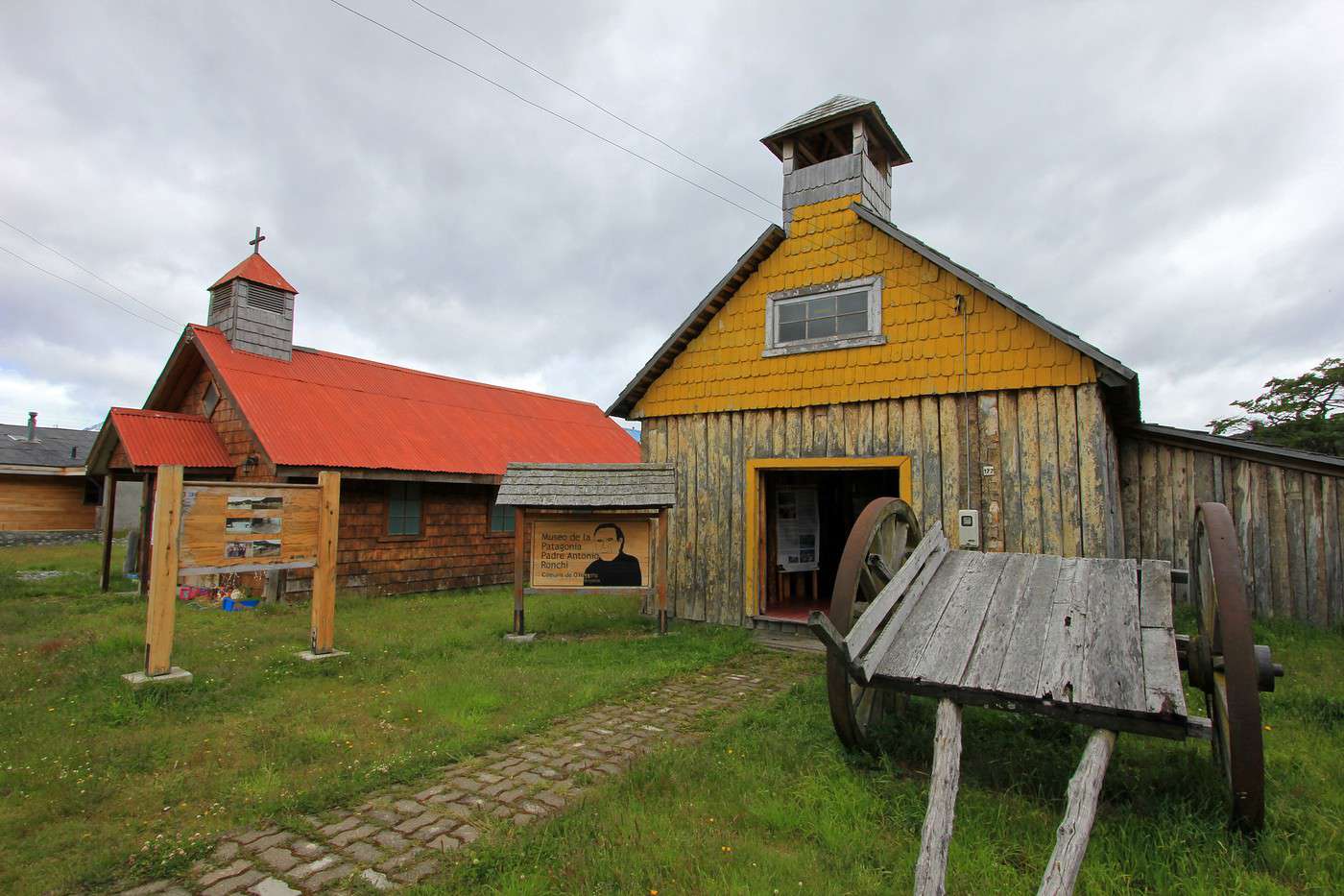 Old wooden chapel, museum, Villa O'Higgins, Chili
