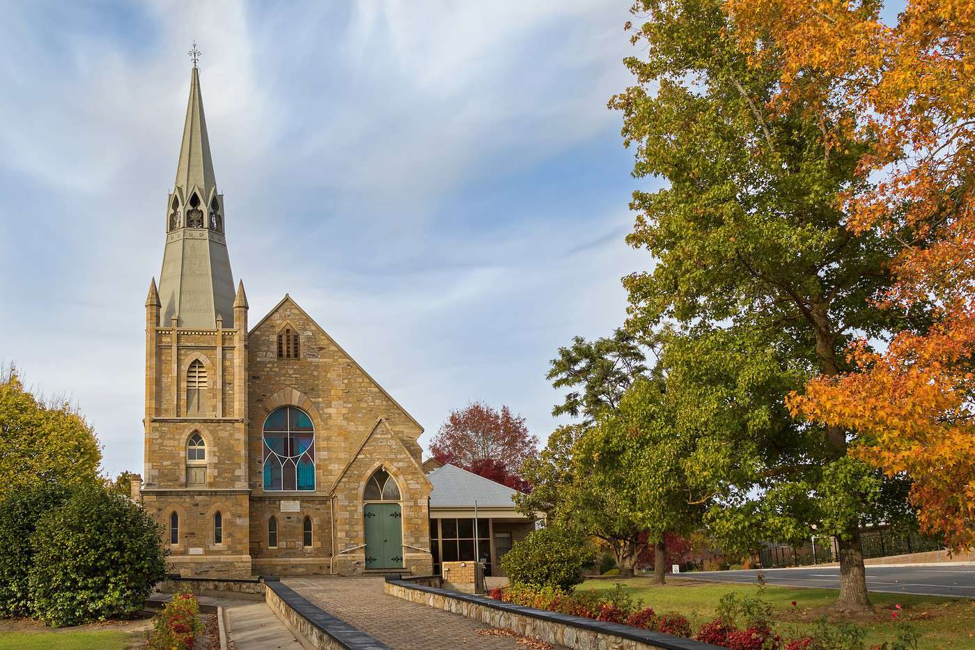 Facade of St. Paul's Lutheran Church, Hahndorf, Australie-M&eacute;ridionale, Australie