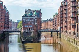 Quartiers de la Speicherstadt et de Kontorhausde, Hambourg, Allemagne