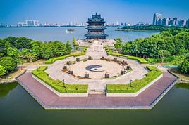 West Lake Jixian Pavilion, Lac de l'Ouest, Hangzhou, Chine